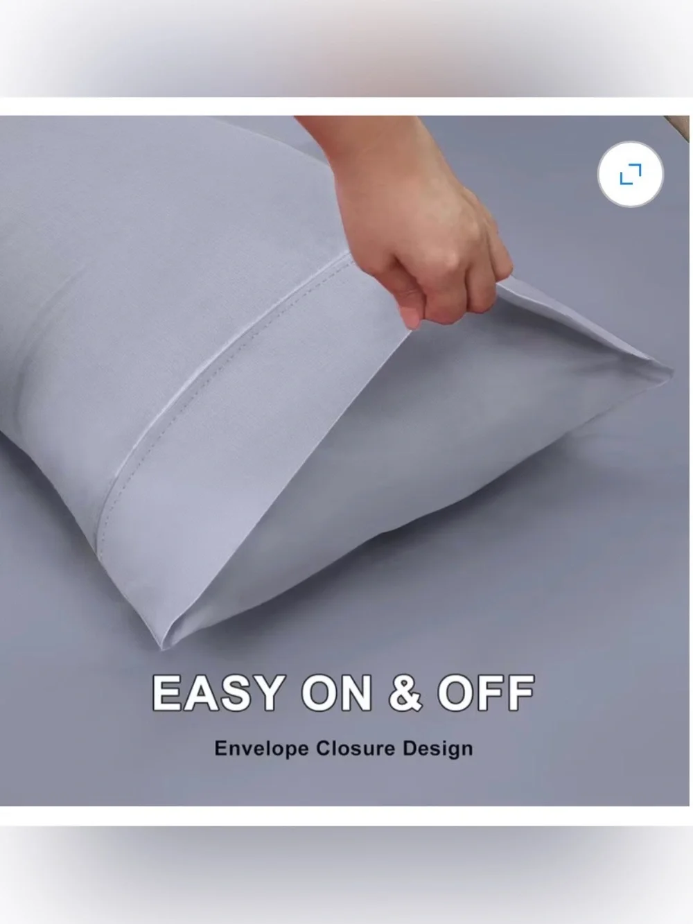 Lirex Standard Size Pillow Cases Set of 2, 100% Cotton Sateen, 20” x 30”-L. Grey